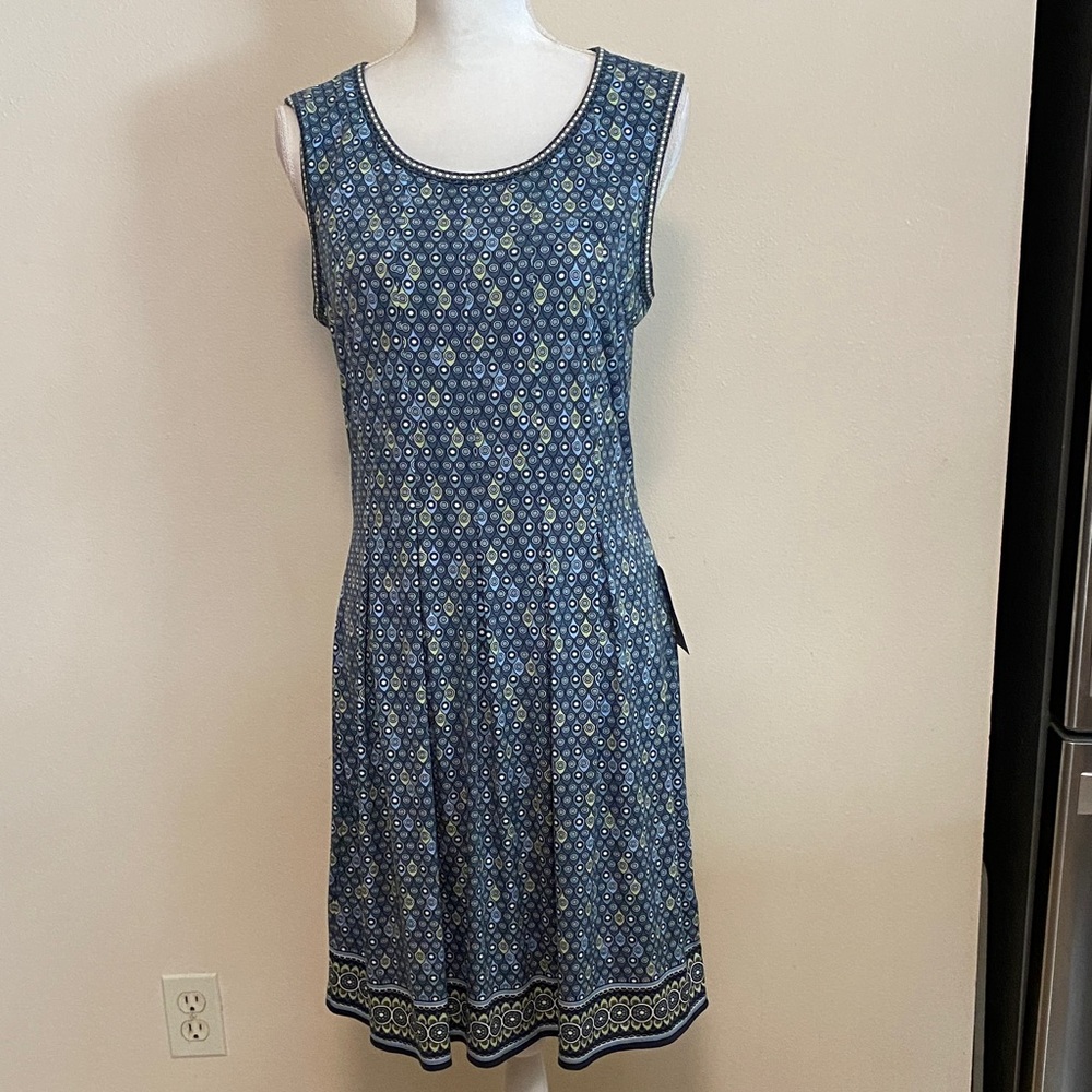 Max Studio Blue Geometric Midi Dress